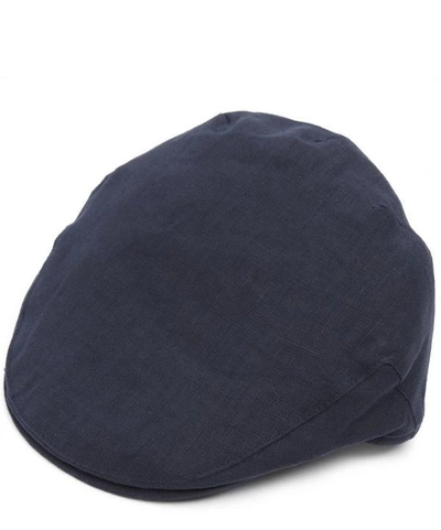 Shop Christys' Hats Summer Linen Balmoral Cap In Navy