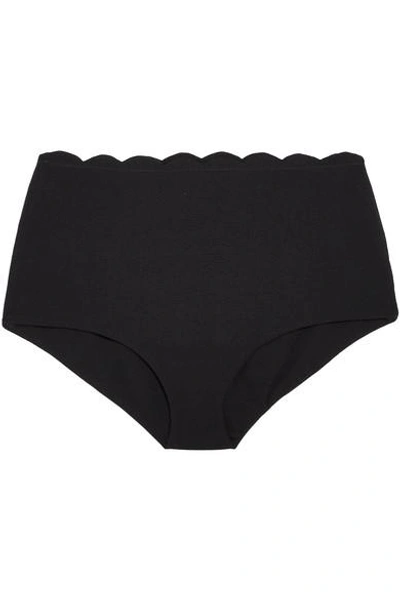 Shop Marysia Palm Springs Scalloped Bikini In Black