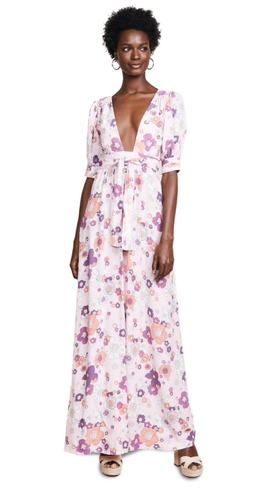 Shop For Love & Lemons Magnolia Maxi Dress In Pink Blossom