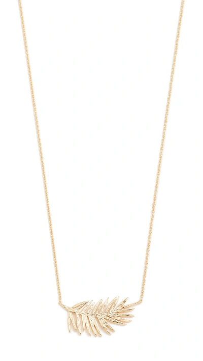 Shop Gorjana Palm Adjustable Necklace In Yellow Gold