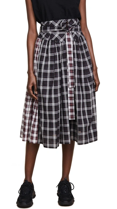 Shop Marc Jacobs Full Skirt With Belt In Black Multi