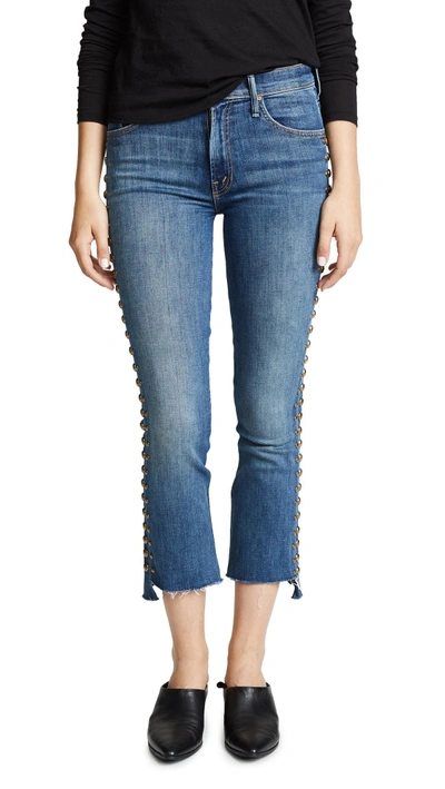 Shop Mother Insider Crop Step Fray Jeans In Rough Stud