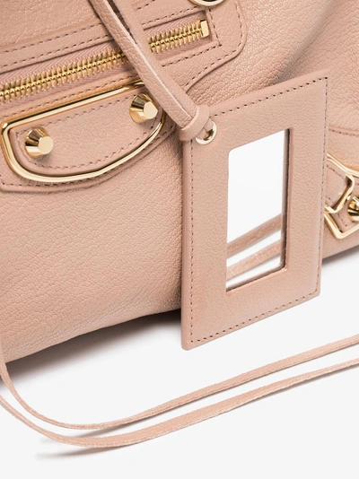 Shop Balenciaga Pink Metallic Edge Classic City S Leather Bag In Nude/neutrals