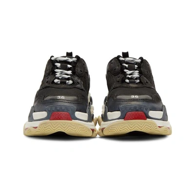 Balenciaga Triple S Logo-embroidered Leather, Nubuck And Mesh Sneakers In 1000 Black