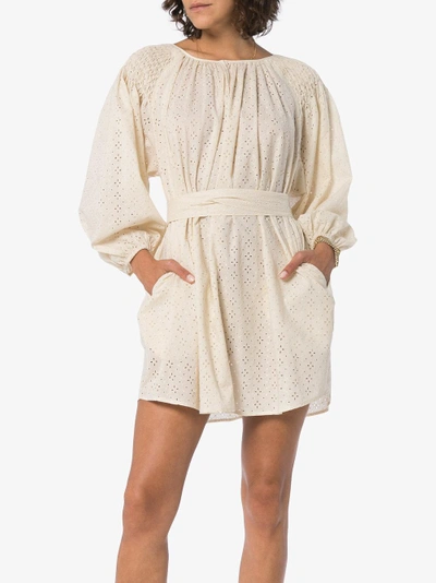 Shop Marysia San Salvador Cotton Tunic Dress In Nude/neutrals