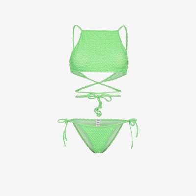 Shop Ack Filo Bikini Set In Green