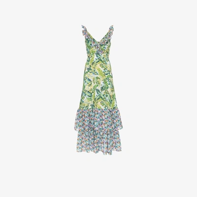 Shop All Things Mochi Amanda Floral Maxi Dress In Green