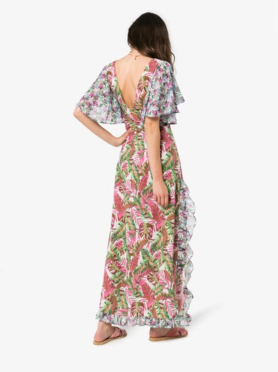 Shop All Things Mochi Leandra Floral Maxi Dress In Pink/purple