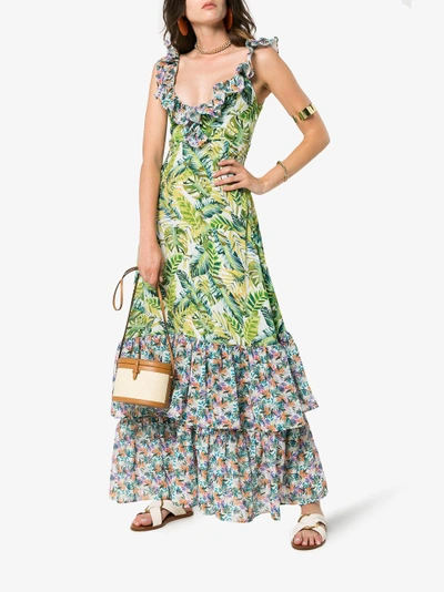 Shop All Things Mochi Amanda Floral Maxi Dress In Green