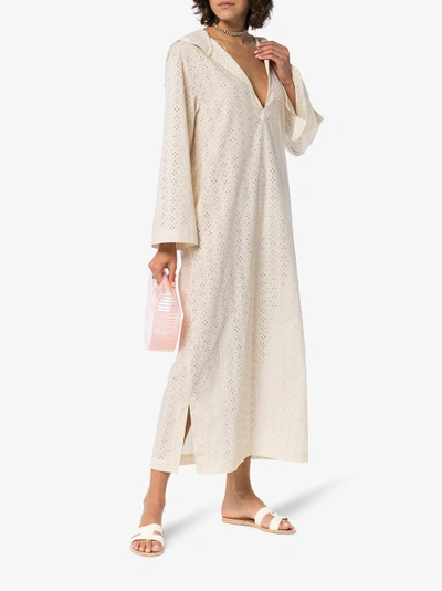 Shop Marysia Dunmore Cotton Hooded Dress In Neutrals