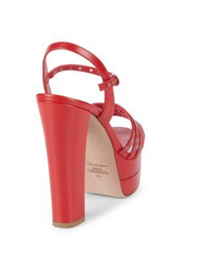 Shop Valentino Leather Ankle-strap Sandals In Blush