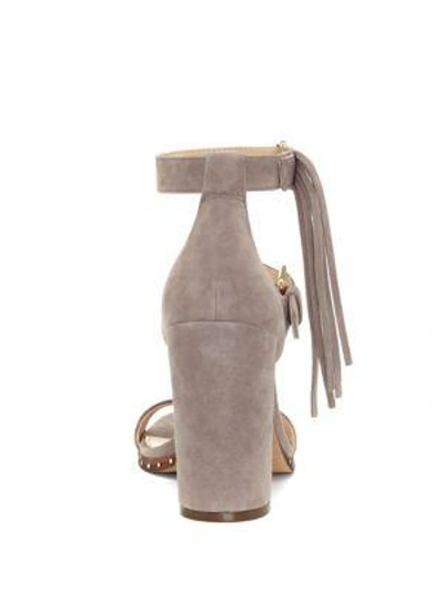 Shop Vince Camuto Fringed Suede Sandals In Samba