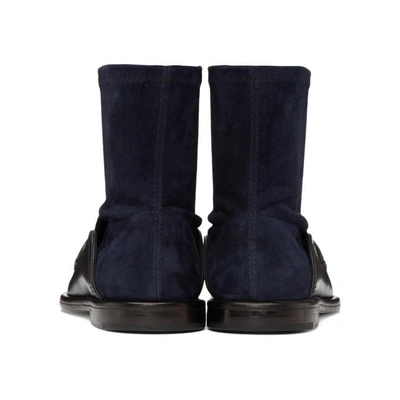 Shop Loewe Black And Navy Sock Boots In 1192 Blk/bl