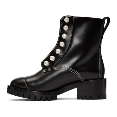 Shop 3.1 Phillip Lim / フィリップ リム 3.1 Phillip Lim Black Leather Lug Pearl Boots In Ba001 Black