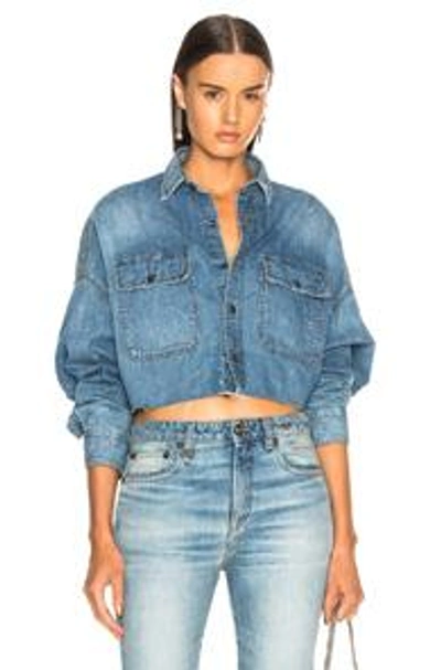 Shop R13 Cropped Shirt In Brindley