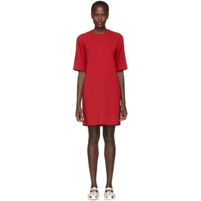 Shop Gucci Red Webbing Tunic Dress In 6100 Red