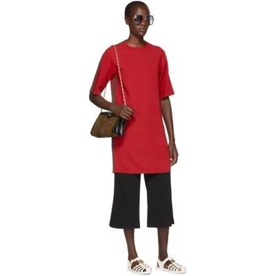 Shop Gucci Red Webbing Tunic Dress In 6100 Red