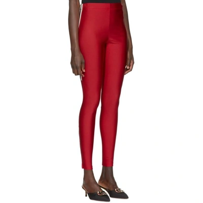 Shop Gucci Red Logo Band Leggings In 6212 Red