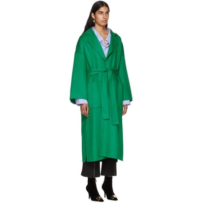 Shop Loewe Green Oversized Belted Coat In 4100 Green