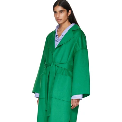 Shop Loewe Green Oversized Belted Coat In 4100 Green