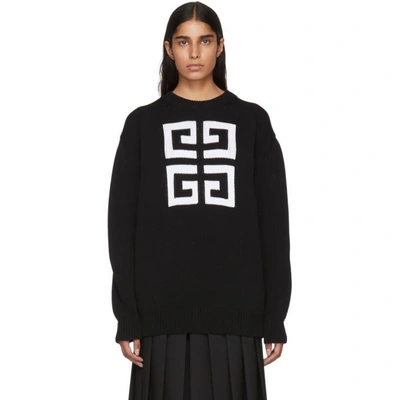 Shop Givenchy Black 4g Crewneck Sweater In 004 Black