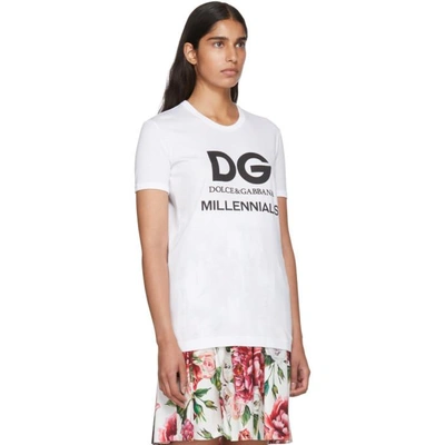 Shop Dolce & Gabbana White 'dg Millennials' T-shirt