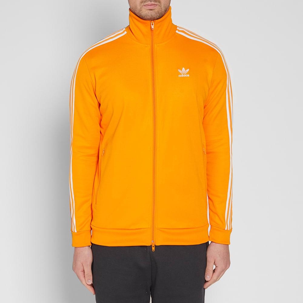 adidas beckenbauer jacket orange