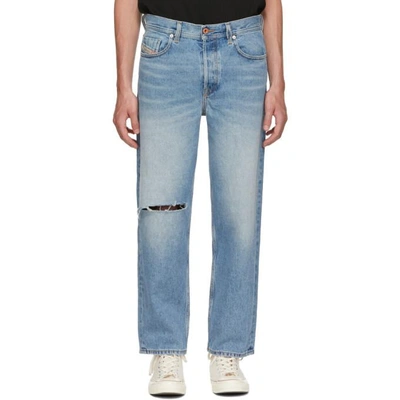 Shop Diesel Blue Dagh Cropped Jeans In 01 Blue