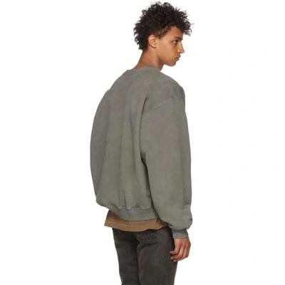 Shop Yeezy Grey Crewneck Sweatshirt In Gravel