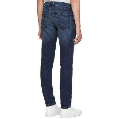 Shop Diesel Navy Thommer Jogg Jeans In 01 Blue