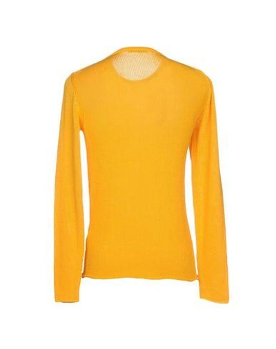 Shop Daniele Alessandrini Man Sweater Mandarin Size 42 Cotton In Orange