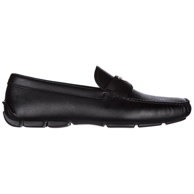 Prada Leather Loafers In Black | ModeSens