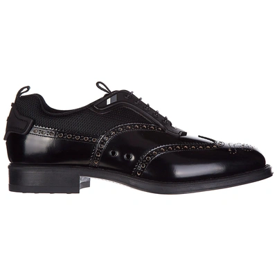 Shop Prada Men's Classic Leather Lace Up Laced Formal Shoes Brogue In Black