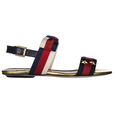 Shop Gucci Women's Leather Sandals  Sylvie Web In White