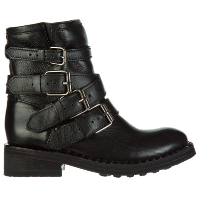 Shop Ash Women's Leather Ankle Boots Booties In Black