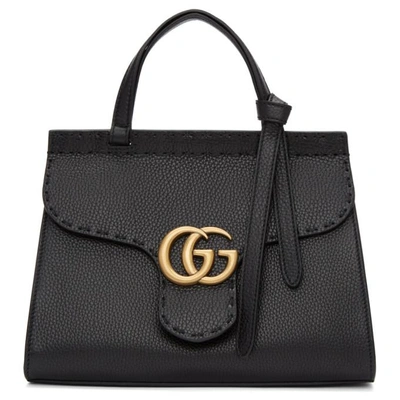 Shop Gucci Black Mini Gg Marmont Bag In 1000 Black