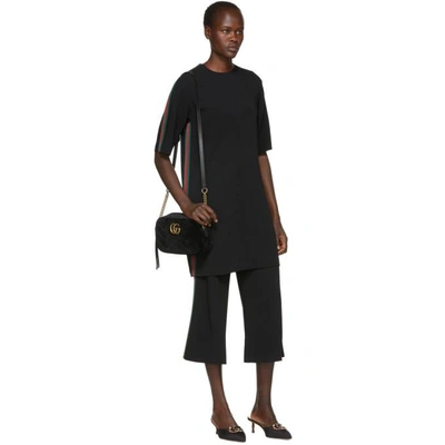 Shop Gucci Black Velvet Small Gg Marmont 2.0 Bag In 1000 Black