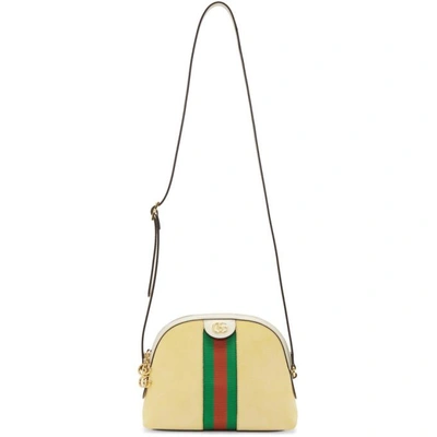 Shop Gucci Yellow Small Suede Ophidia Shoulder Bag In 9362 Butte
