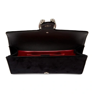 Shop Gucci Black Velvet Dionysus Clutch In 8176 Black