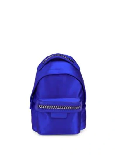 Shop Stella Mccartney Satin Mini Backpack In Cobalt