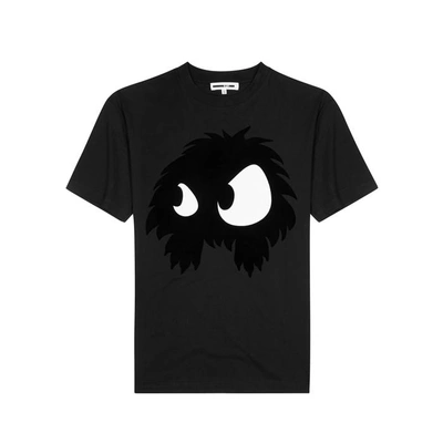 Shop Mcq By Alexander Mcqueen Flocked Monster Cotton T-shirt In Black