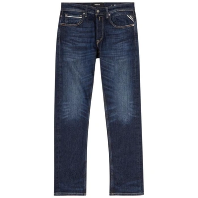 Shop Replay Grover Indigo Straight-leg Jeans