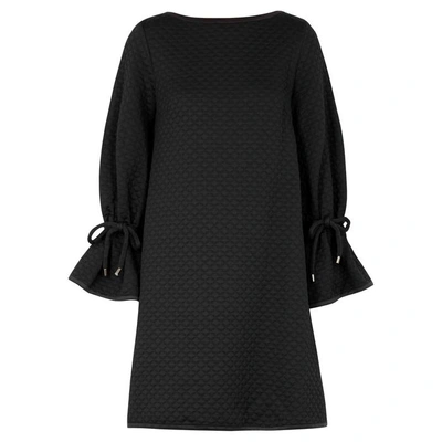 Shop Osman Meghan Quilted Jersey Dress In Black
