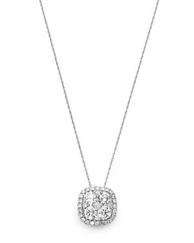 Shop Bloomingdale's Diamond Cluster Pendant Necklace In 14k White Gold, 2.0 Ct. T.w. - 100% Exclusive