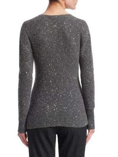 Shop Fabiana Filippi Sequin Sweater In Dark Grey