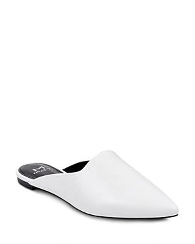 Shop Marc Fisher Ltd Sheen Leather Mules In White