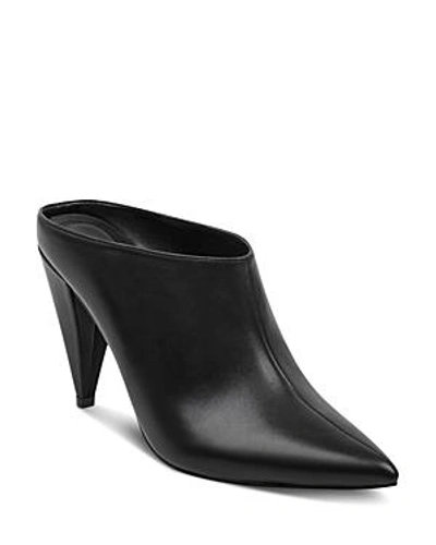Shop Marc Fisher Ltd Women's Harlie Leather High-heel Mules In Black