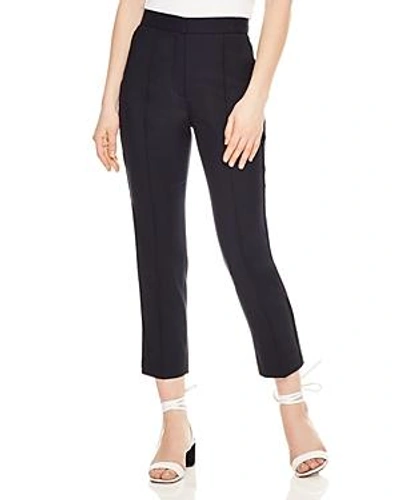 Shop Sandro Flavio Darted Cropped Pants In Navy Blue