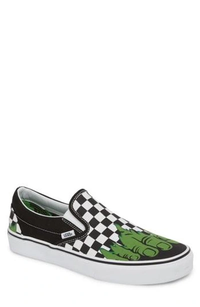 Shop Vans Marvel Ua Classic Slip-on Sneaker In Checkerboard Textile