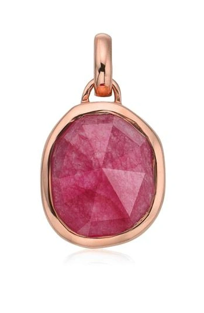Shop Monica Vinader Siren Semiprecious Stone Pendant In Pink/ Rose Gold